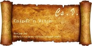 Csipán Vitus névjegykártya